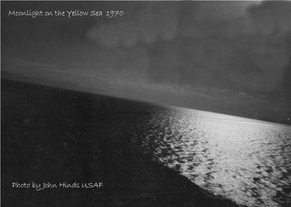 Moonlight over the yellow sea.