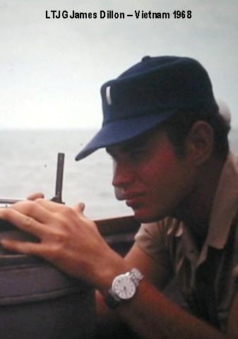 LTJG James Dillon takes a bearing, Vietnam - 1968