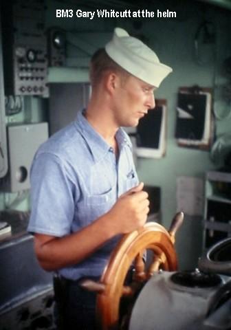 BM3 Gary Whitcutt at the helm