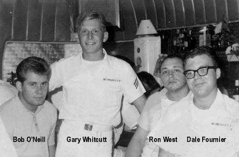 Robert O'Neill, Gary Whitcutt, Ron West & Dale Fournier in Paradise Alley, Sasebo - Sept. 1968