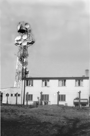 Barracks and tower from road