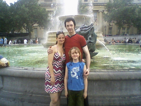With my kids at Trafalgar Square